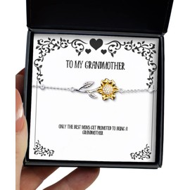 Inappropriate Grandmother Gifts, Only The Best Moms Get Promoted to Being A, Gag Sunflower Bracelet for Grandmother from Granddaughter