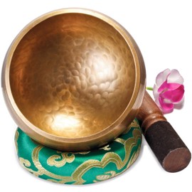 Original Tibetan Singing Bowl, 13 cm. Singing bowl set with clapper and singing bowl cushion Tibet Singing Bowl
