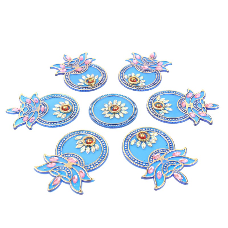 Designer Reusable Kalash Rangoli - Acrylic Indian Traditional Home Floor