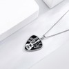 HBLICY Guitar Pick Necklaces Sterling Silver Guitar Plectrum Pendant Necklaces