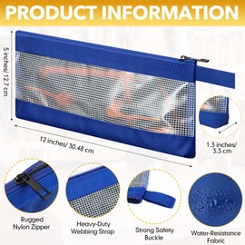 Eccliy 9 Pcs 12 Inches Tool Bags with Zipper 1680D Oxford Small Tool Pouches Clear Utility Bag Waterproof Screwdriver Storage Organizer Tool Pouches for Travel Accessory Stationery Gadgets