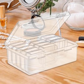 Bead Storage Box,15 Grids Clear Nail Accessory Storage with Hinged Lid | Pill Container, Travel Rectangle Holder for Hobbyists and Artists