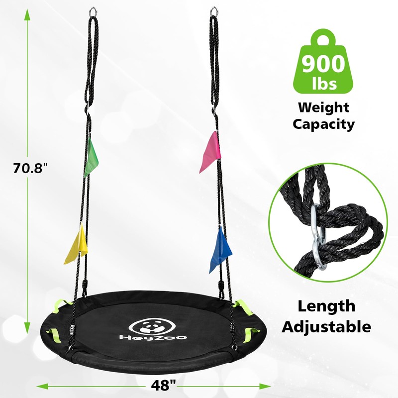 HeyZoo 48 inch Tree Swing, Larger Saucer Flying Swing for