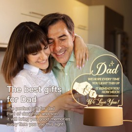 Dad Gifts from Daughter Son, Christmas Gifts for Dad, Best Dad Gifts Acrylic Night Light, Dad Gifts from Daughter, Dad Birthday Gifts from Daughter, Dad Christmas Gifts, Presents for Dad Step Dad