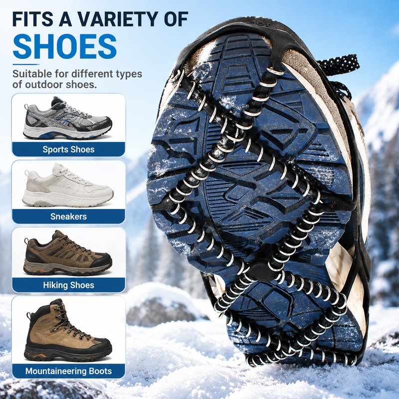 Ice Traction Cleats for Snowy Walks – Non-Slip Shoe Covers