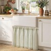 jinchan Striped Linen Kitchen Curtains 24 Inch Cafe Tier Curtains