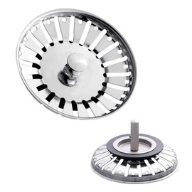 OcioDual Sink Strainer Plug, Diameter 83 mm, Stainless Steel Waste Filter Drain Basket for Sink