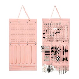 Hanging Hair Claw Clips Holder for Women,Pink Felt Hair Clips Storage Hanger,Headband Holder Organizer Hairs Bow Organizer For Girls,Wall Hanging Earring Holder Storage For Necklaces,Sunglasses