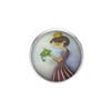 Verstellbarer Edelstahlring, 25mm Durchmesser, Handgemachte Illustration Prinzessin und Frosch