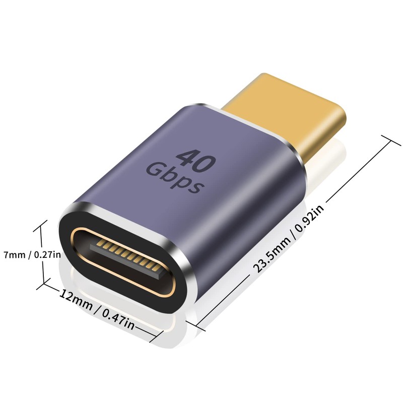 Poyiccot USB Type C Extension Adapter, 40Gbps Type C Extension