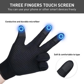 TECH-PI Cycling Gloves For Men and Women Waterproof Thermal Gloves Winter Warm Gloves Touch Screen Gloves Bike Accessories For Outdoor Sports Running Hiking Dog Walking (L)