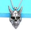 Skull Necklace for Men, Gothic Cross Skull Necklace, Viking Goat