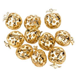 Kleenes Traumhandel Motif Bell Set of 10 Gold-Coloured Apple 25 x 25 mm with Eyelet