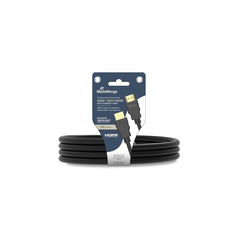 MediaRange EDV Accessories HDMI Cable High Speed 4K 3.0 m