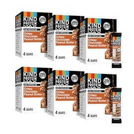 KIND Protein MAX Crispy Chocolate Peanut Butter Snack Bars, 20g of Protein, Keto Friendly, 1g of Sugar Per Bar, Gluten Free, 24ct Value Pack