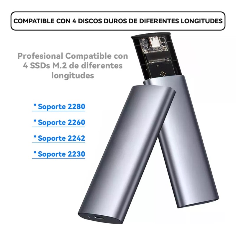 LOMETEB Chasis Hdd Gabinete Ssd M.2 Nvme Ngffssd Tipo C