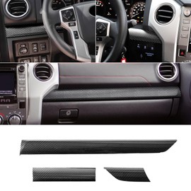 Fancemot Carbon Fiber Center Console Dashboard Panel Cover Trim Compatible with Toyota Tundra 2014-2021 Interior Accessories