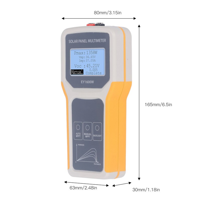 Solar Panel MPPT Tester 5‑1600W 0‑60A Photovoltaic Panel Multimeter with