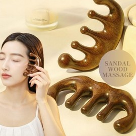 Sandalwood Wood Gua Sha Massager Lymphatic Circulation Scalp Body Meridians Sandalwood Hyanggua Temple - Dolphin