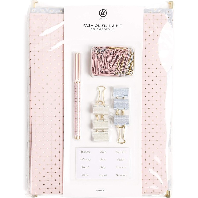 U Brands Delicate Details Fashion Filing Kit, 145 Pieces, Includes