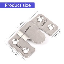 4 Pairs Interlocking Flush Mount Bracket Picture Hanging Hooks Stainless Steel Heavy Duty Photo Frame Hook Large Picture Hanger Hanging Buckle Furniture Connector Headboard Wall Mounting Hardware