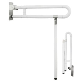 27.5 Inch Toilet Grab Bar, Stainless Steel Handicap Grab Bars for Bathroom Flip-Up Grab Bars Handrails Fluorescent Non-Slip Textured Grip Safety Rails for The Elderly Disabled Pregnant (A)
