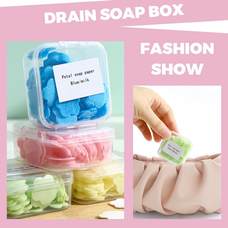 JEYORZY 4 boxes of soap tablets, soap sheets, portable mini
