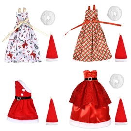 Christmas Doll Costume, 4-Piece Christmas Clothes for Dolls, Clothes for Dolls, Clothes for 30 cm Dolls, Gnome Clothing Miniature, Children (B)