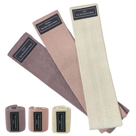 Houselog Resistance Bands Sets Portable Exercise Loops for Legs and Hip 3 Resistance Level Workout Weight Bands with Non-Slip Design Workout Flexbands for Home Gym Office Yoga Pilates(Light Brown)