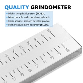 BAOSHISHAN 0-25um Grindometer Stainless Steel Fineness Gauge ISO Standard Single Groove with 2 Scrapers, Storage Case, 25μm/50μm/100μm/150μm Available (25μm)