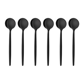 GRÄWE Provence Coffee Spoons, Black, Pack of 6, Dishwasher Safe, Dessert Spoon, Coffee Spoon, Stainless Steel Small Spoon