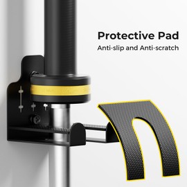 JNIHEEP Barbell Wall Holder,Single Olympic Hanger,Garage Gym Bar Wall Rack,Vertical Barbell Mount Rack,Space Saving Commercial or Home Gym Accessory,Holds Under 33mm Bar Size(Black)