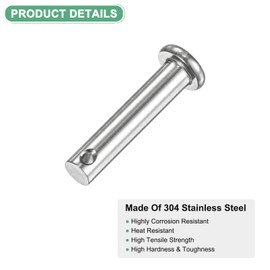 M METERXITY 10-Pack Single Hole Clevis Pins, M6 x 30mm 304 Stainless Steel Flat Head Clevis Pins for Mechanical Linkage/Fixed Parts/Ship Rigging, Link Hinge Pin Reusable