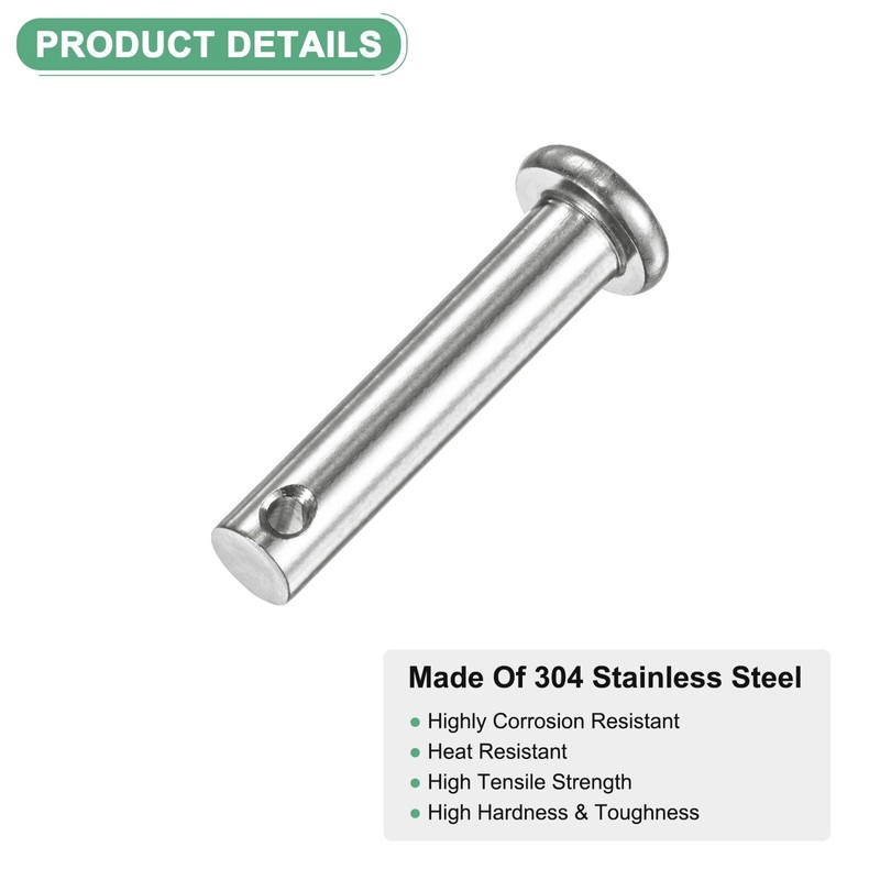 M METERXITY 10-Pack Single Hole Clevis Pins, M6 x 30mm
