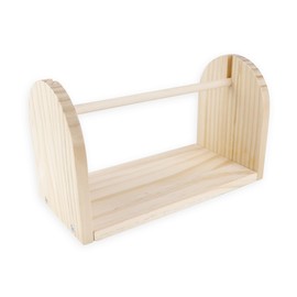 YOLUFER Wooden Spools Craft Ribbon Organiser Sewing Rack Organiser Ribbon Spool Organiser Tool for Wrapping Paper Yarn Ribbons (15.7Inch Length)