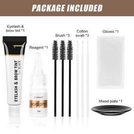 LOPHE Brow and Lash Tint, Black Eyebrow Dye and Eyelash Tint, Fast & Easy Brow Dye Starter Kit, Formula Brow Tint with Fibres for Plump Thick Lash, Long Lasting Volume Lash Tint and Full Brows