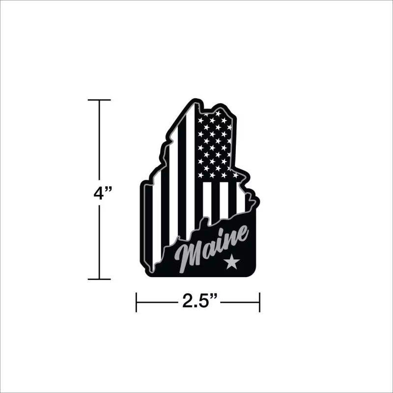 RetroPlanet Maine State Black and White Die Cut Vinyl Sticker