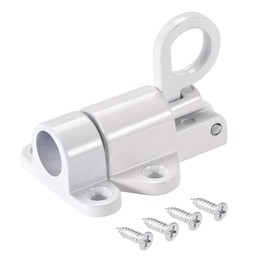 sourcing map Door Spring Bolt, Aluminum Alloy Security Automatic Window Gate Latch Bounce Lock White
