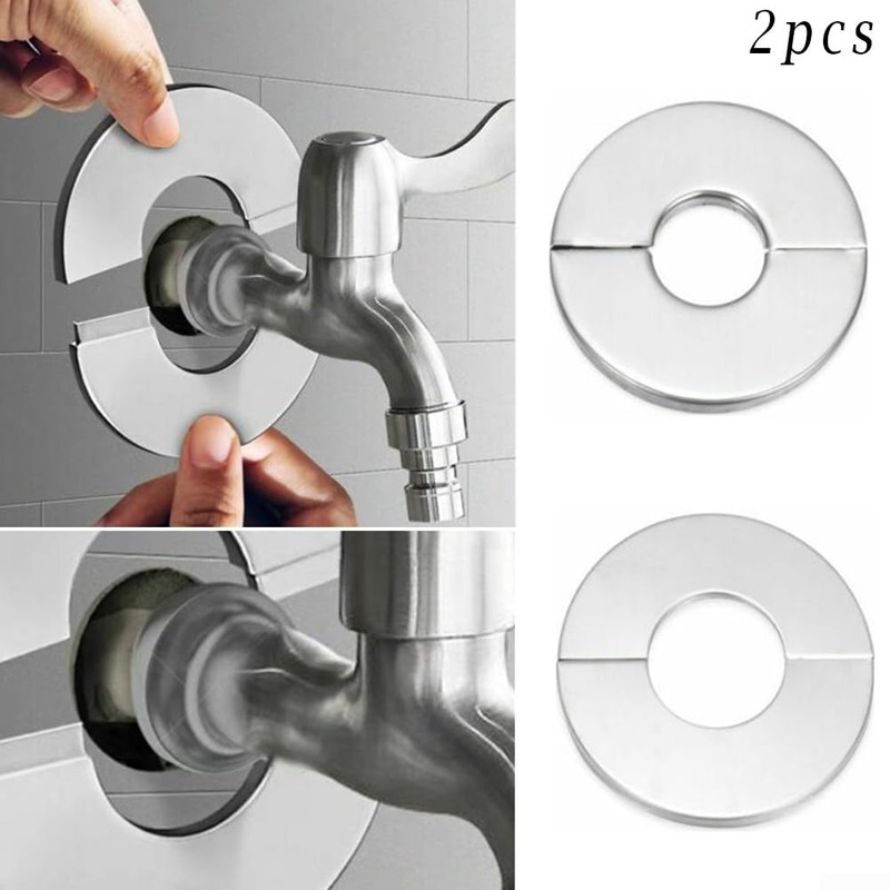 Stainless Steel Water Pipe Wall Covers Bathroom Shower Faucet Decorative