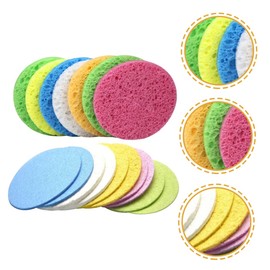 Healvian 25Pcs Natural Round Facial Cleansing Sponges Gentle Face Wash Makeup Removal for Sensitive Skin Daily Exfoliation and Pore Cleansing Random Colors