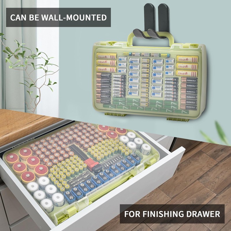Aptbyte Battery Organizer Storage Holder Box Case with Tester- 269