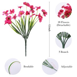 AGIRL AGIRL 24 Bundles Artificial Flowers for Outdoor,No Fade Fake Plastic Flowers Faux Plants for Decoration Hanging Planters Indoor Outside Garden Porch Window Box Home Wedding Farmhouse