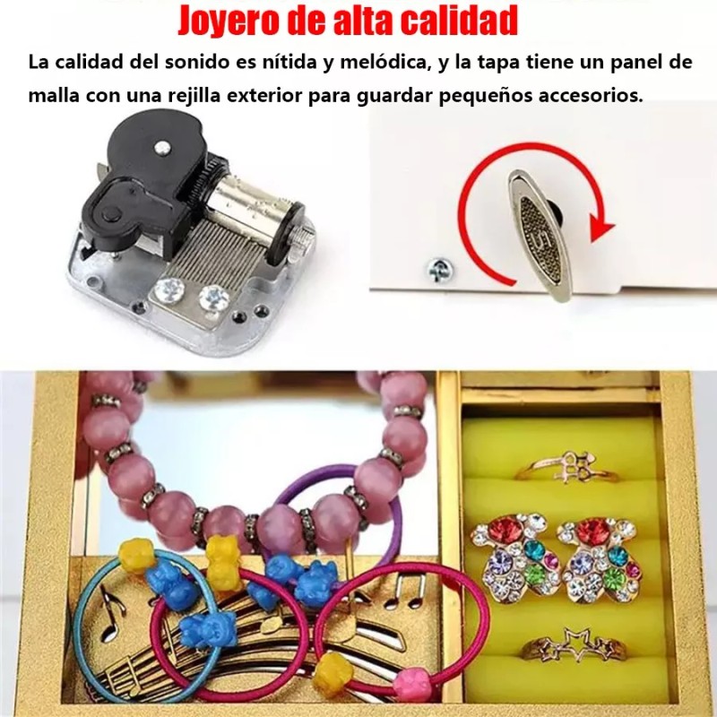 Hooyax Joyero Octogonal De Niña Bailarina Con Espejo De Cajón
