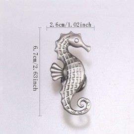 JfwuHap Seahorse Cabinet Knob, SCRTB 6 Pcs Ocean Themed Single Hole Pull Handle Home Funiture Decoration for Drawer Dresser Cupboard Wardrobe Cabinet Kitchen Residential(A)