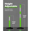 RoadHero 3 Pack Traffic Delineator Post with Weighted Rubber Base,