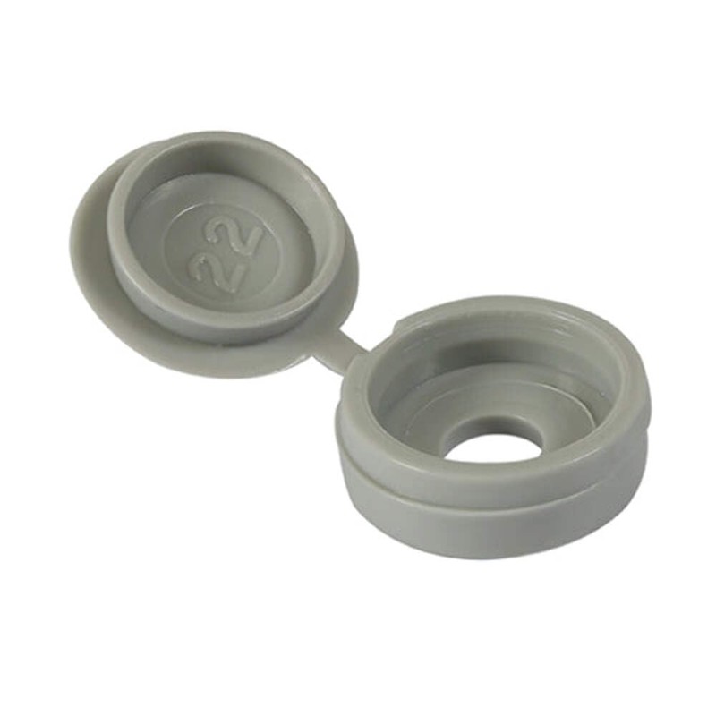 Timco - Hinged Screw Caps - Small - Light Grey