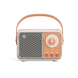 Retro Bluetooth Speaker, Small Cute Vintage Speaker Old Fashion Style Speaker Portable Radio Wireless Decor Speaker Supports TF Card/AUX for Home Office Kitchen Bedroom Desk Outdoor Travel (Orange)