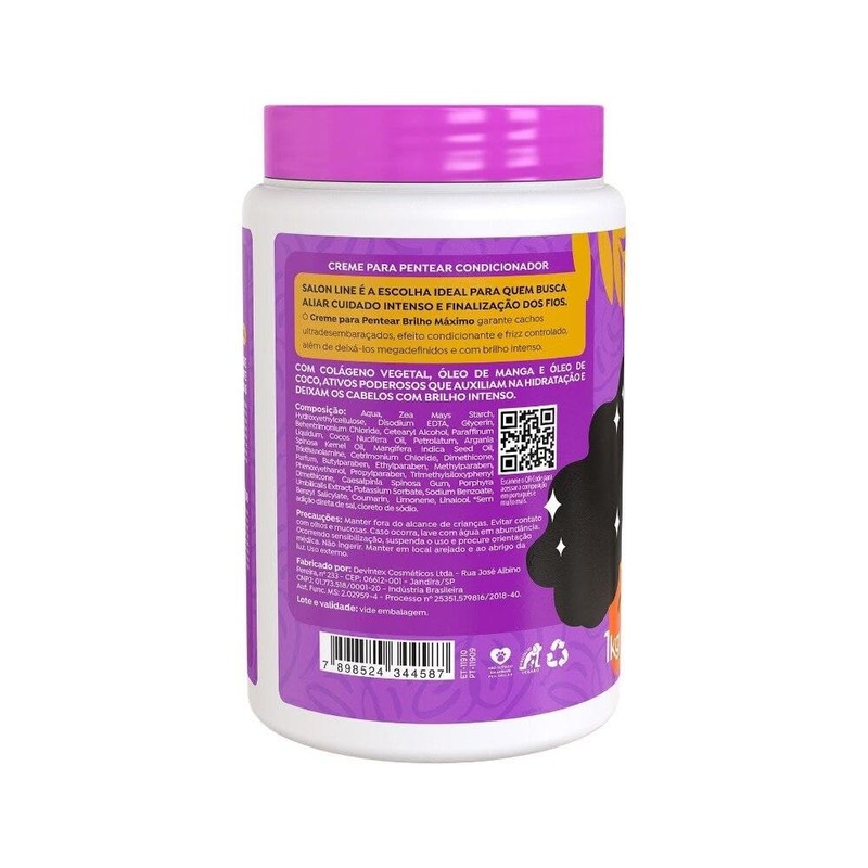 Linha Tratamento (Creme Para Pentear) Salon Line - Brilho Maximo