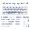 COOMICKEY Blue White MOA Profile Custom PBT Keycaps 132 Keys