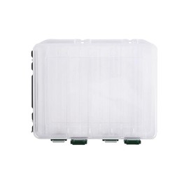 AIMALL Fishing Tackle Box with Dividers, 5-Grid Bait Storage Box, Double/Single Layer Plastic Lure Organiser, Waterproof Fishing Gear Box